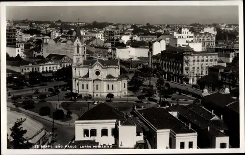 Ak São Paulo Brasilien, Largo Paissandu, Kirche