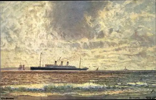 Künstler Ak Dampfschiff Cap Polonio vor Lissabon, HSDG