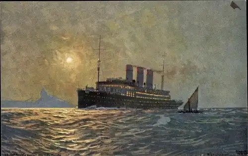 Künstler Ak Dampfschiff Cap Polonio bei Fernando Noronha, HSDG