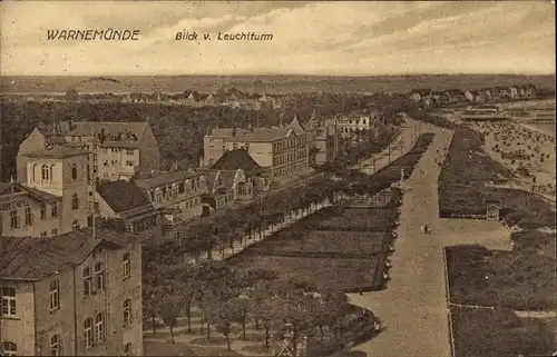 Ak Ostseebad Warnemünde Rostock, Blick vom Leuchtturm