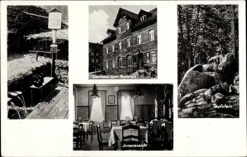 Ak Obercrinitz Crinitzberg in Sachsen, Mineralquelle, Gasthaus zum Taufstein, Innenansicht
