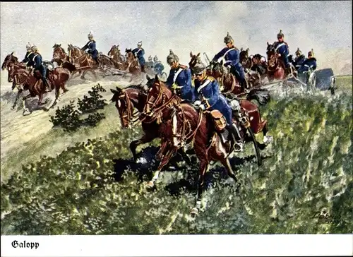 Künstler Ak Döbrich-Steglitz, Galopp