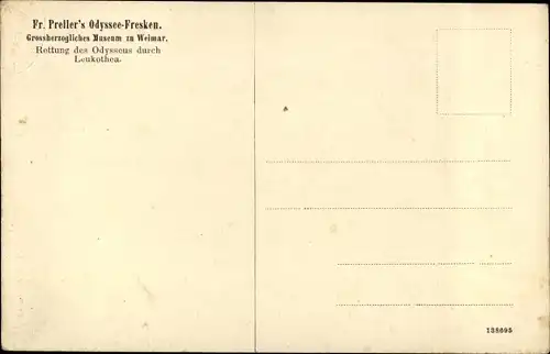 Künstler Ak Preller, Fr., Odyssee Fresken V a, Rettung des Odysseus durch Leukothea
