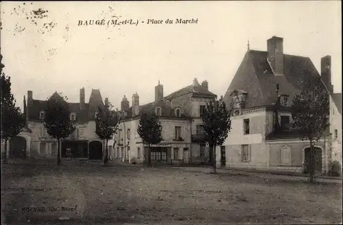 Ak Baugé Maine et Loire, Place du Marché