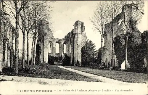 Ak Preuilly Seine et Marne, Le Ruines de l'Ancienne Abbaye