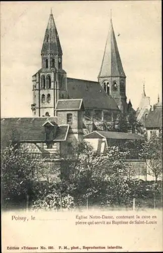 Ak Poissy Yvelines, Église Notre Dame