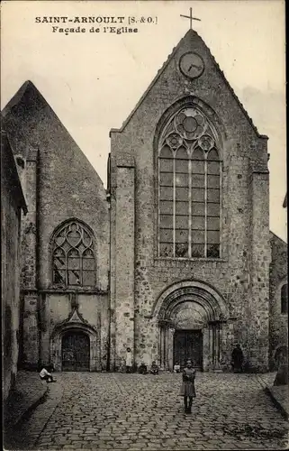 Ak Saint Arnoult en Yvelines, Facade de l'Église