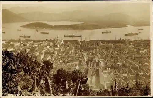 Foto Ak Santos Brasilien, Panorama Parcial sa cidade