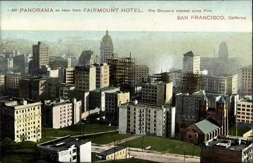 Ak San Francisco Kalifornien USA, Panoramablick vom Fairmount Hotel aus