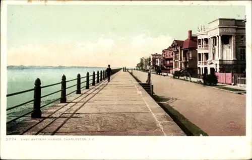 Ak Charleston South Carolina USA, East Battery Parade