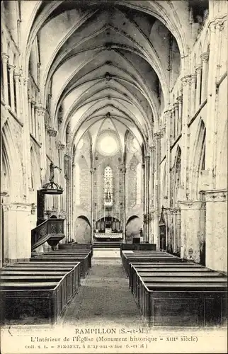 Ak Rampillon Seine-et-Marne, Interieur de l'Eglise