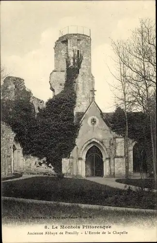 Ak Preuilly Seine et Marne, Ancienne Abbaye, l'Entree de la Chapelle