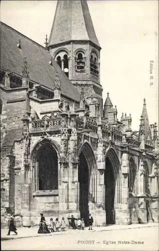 Ak Poissy Yvelines, Église Notre Dame