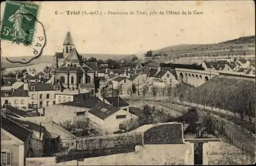 Ak Triel sur Seine Yvelines, Panorama, pris de l'Hotel de la Gare