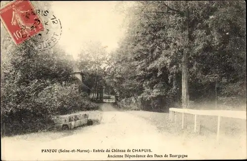 Ak Panfou Seine et Marne, Entrée du Château de Champuis