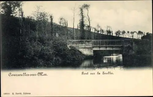 Ak Courseulles sur Mer Calvados, Pont sur la Seulles