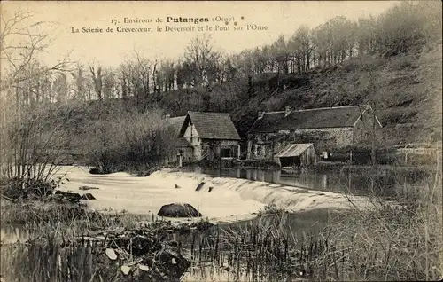 Ak Putanges Orne, La Scierie de Crèvecoeur, le Déversoir et le Pont sur l'Orne