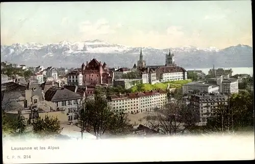 Ak Lausanne Kanton Waadt, Panorama, les Alpes