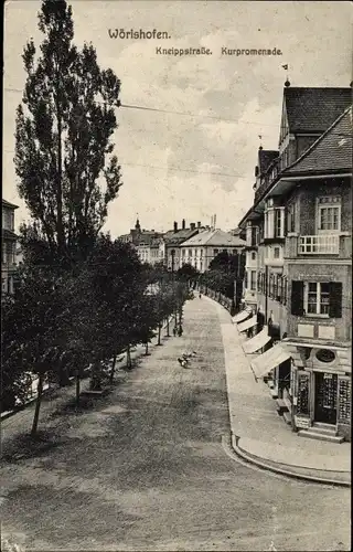 Ak Bad Wörishofen im Unterallgäu, Kneippstraße, Kurpromenade