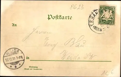 Litho Hausen Bad Staffelstein am Main Oberfranken, Schloss, Kloster Banz