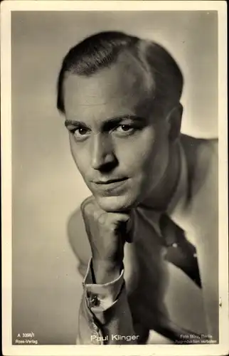 Ak Schauspieler Paul Klinger, Portrait