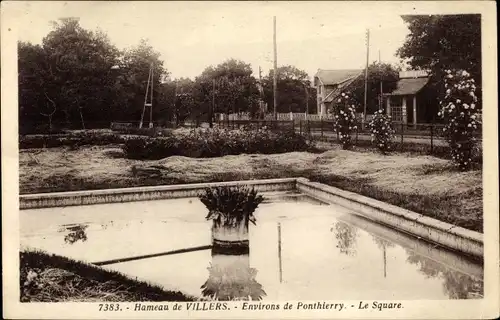 Ak Villiers Seine-et-Marne, Environs de Ponthierry, le Square