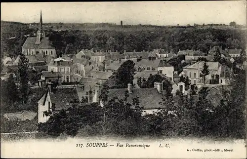 Ak Souppes sur Loing Seine et Marne, Vue Panoramique