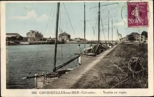 Ak Courseulles sur Mer Calvados, Yachts au repos
