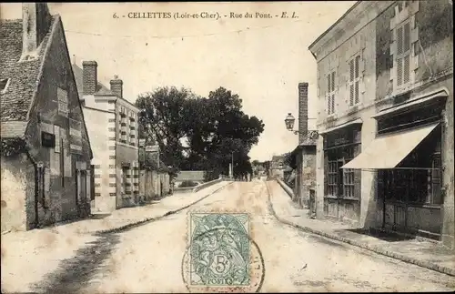 Ak Cellettes Loir et Cher, Rue du Pont