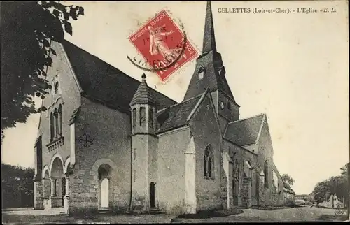 Ak Cellettes Loir et Cher, L'Église