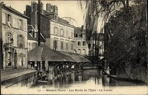 Ak Gisors Eure, Les Bords de l'Epte, Le Lavoir