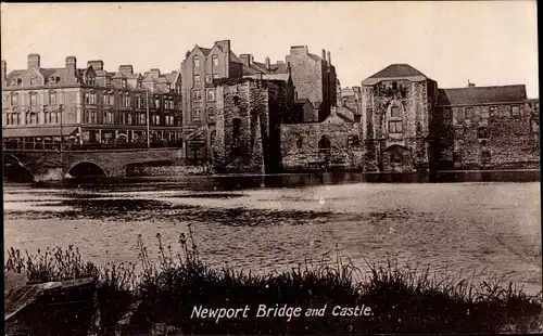 Ak Newport Wales, Bridge and Castle