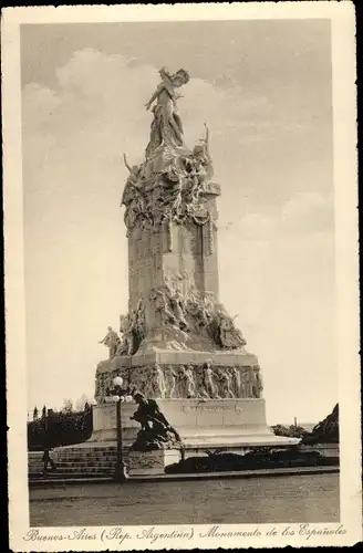 Ak Buenos Aires Argentinien, Monumento de los Espanoles, Arturo Dresco