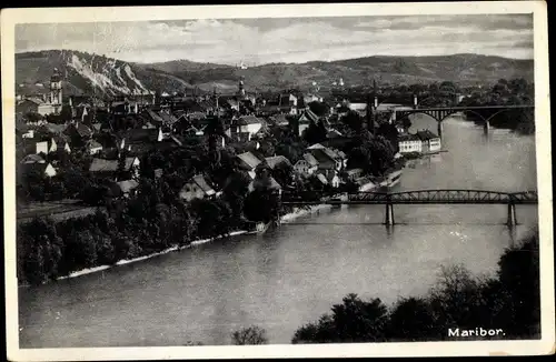 Ak Maribor Marburg Slowenien, Panorama vom Ort