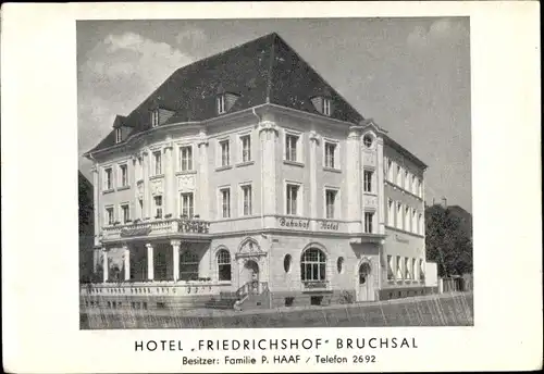 Ak Bruchsal im Kraichgau, Hotel Friedrichshof