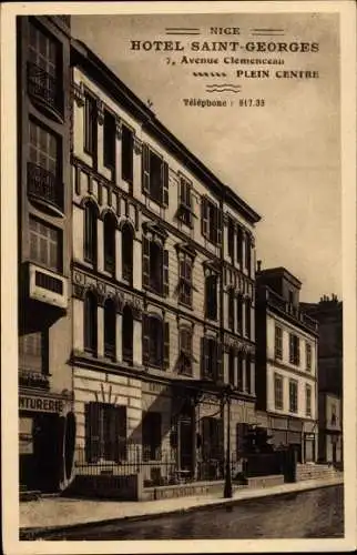Ak Nice Nizza Alpes Maritimes, Hotel Saint Georges, Avenue Clemenceau