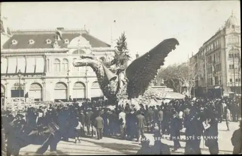 Ak Nice Nizza Alpes Maritimes, Char de sa Majeste Carnaval