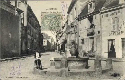 Ak Baugé Maine et Loire, Fontaine du Roi René