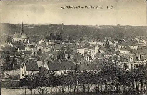 Ak Souppes sur Loing Seine et Marne, Vue panoramique