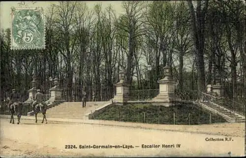 Ak Saint Germain en Laye Yvelines, Escalier Henri IV