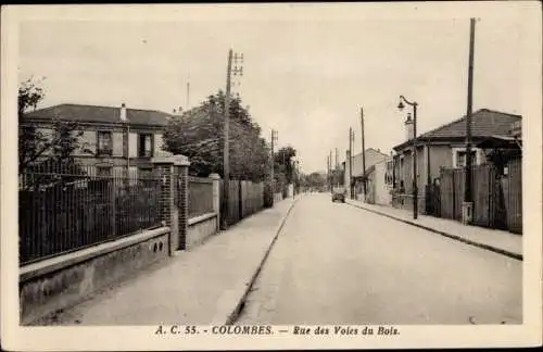 Ak Colombes Hauts de Seine, Rue des Voies du Bois