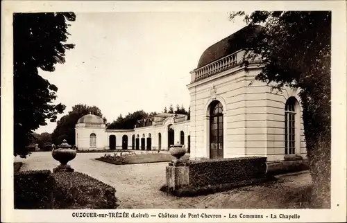 Ak Ouzouer sur Trézée Loiret, Château de Pontchevron, Les Communs, La Chapelle