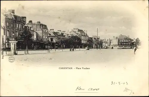 Ak Carentan Manche, Place Vauban