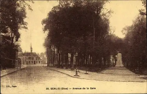 Ak Senlis Oise, Avenue de la Gare