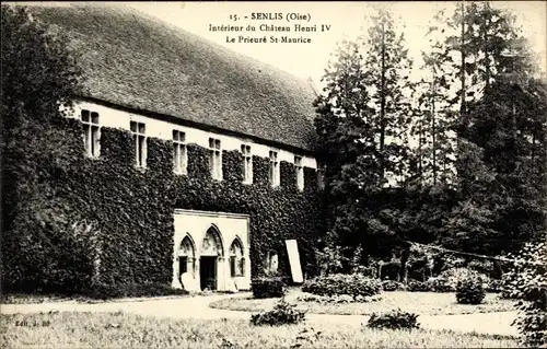 Ak Senlis Oise, Le Prieuré St. Maurice, Intérieur du Château Henri IV