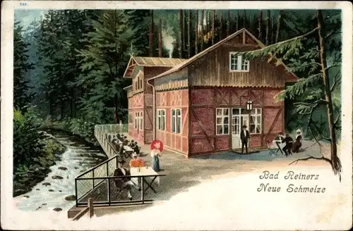 Ak Duszniki Zdrój Bad Reinerz Schlesien, Neue Schmelze, Gasthaus
