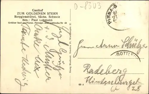 Ak Bad Gottleuba Berggießhübel in Sachsen, Unwetterkatastrope 1927, Gasthaus zum goldenen Stern