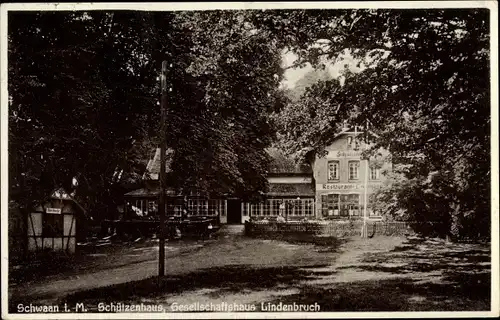 Ak Schwaan in Mecklenburg Vorpommern, Schützenhaus, Gesellschaftshaus Lindenbruch