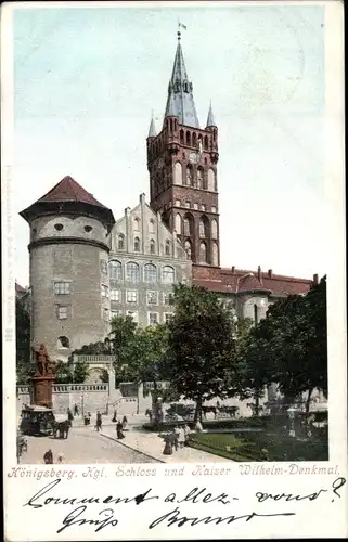 Ak Kaliningrad Königsberg Ostpreußen, Schloss, Kaiser Wilhelm Denkmal