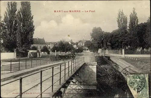 Ak Mary sur Marne Seine et Marne, Le Pont